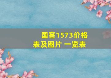 国窖1573价格表及图片 一览表